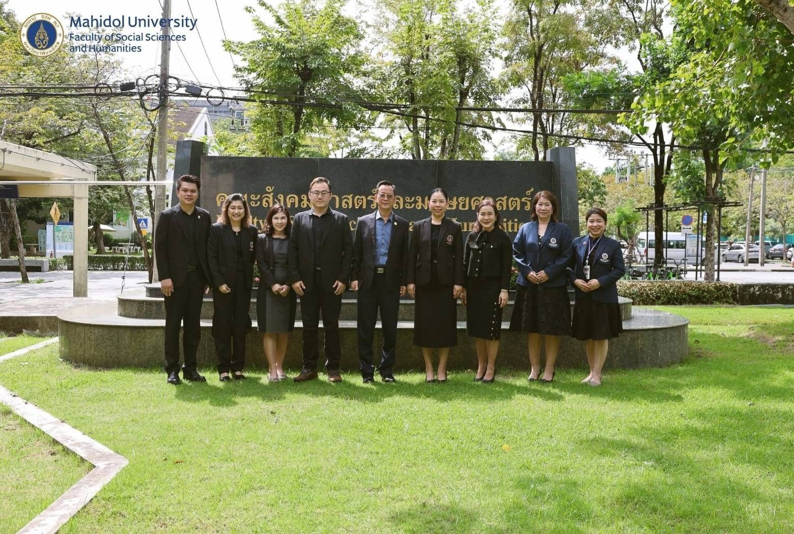 公共事務學院陳明燦院長偕同林映辰老師親赴泰國與瑪希敦大學MUSH學院院長、副院長、環境社會科學碩士學程三位教師以及國際處數位職員會面